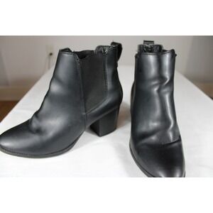 Weller Women's Black Ankle Boots Size 9 Chelsea Block Heel Slip On